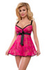 YesX Pink Lace Babydoll Dress  