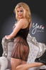 YesX Sheer Black Dress Striped