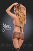 YesX Leopard Open Cup Halter Lingerie Set /Stockings