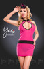 YesX Halter Mesh Dress Air Stewardess Rose/Black