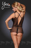 YesX Ruffled Sheer Teddy Black