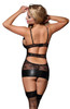 YesX Floral Lace Vinyl Dress W/Thong Stockings
