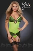 YesX Mesh Lace Dress Yellow  W/Suspender Thong Stockings