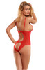 YesX Floral Lace Teddy Red W/Rhinestone
