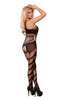 YesX Open Crotch Striped Bodysuit Black