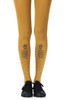 Zohara If You Like Pina Coladas Mustard Print Tights -1