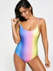 Unbranded Colorful Backless Ombre Swimwear