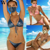 Other Brands Shiny Trikini Swimsuit & Face Mask #9654