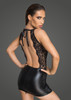 Powerwetlook And Lace Minidress W/Deep Neckline On The Back1