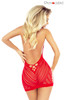 Provocative Raunchy Fishnet Mini-Dress Red 