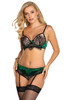 YesX Seductive Lace Emerald Bra Set