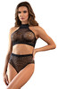 YesX Fishnet Halter Neck Bra Top Set