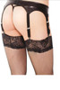 Coquette Wetlook Sexy Black Garter Belt