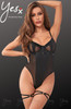 Black One-piece Mesh Underwire Bodysuit7