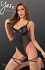 Black One-piece Mesh Underwire Bodysuit8