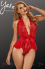 Stunning Hot Red Lacey Teddy4