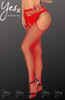 Red Fishnet Crotchless Tights4