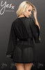 Black Stunning Floaty Dressing Gown 7