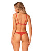 Bergamore Spicy Red Cupless Bra & Crotchless Thong 4