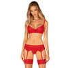 Ingridia Sexy Red Bra, Garter Belt, Thong3