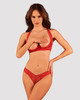 Lacelove Spicy Red Cupless Bra & Crotchless Thong1
