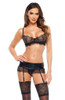 Adelia Black Wet-look Bra Set5