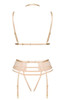 Noemi Bra Open Thong garter Belt Set Nude- 2