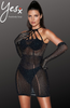Sparkle Rhinestone Fishnet Ultra-Glam Sheer Black Dress 4