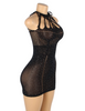 Sparkle Rhinestone Fishnet Ultra-Glam Sheer Black Dress 8
