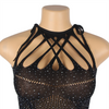Sparkle Rhinestone Fishnet Ultra-Glam Sheer Black Dress 7