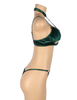 YesX Green Hollow Cut Halter Bra Set 6