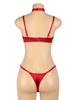  YesX Red Hollow Cut Halter Bra Set Plus Size 6