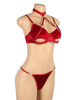 YesX Red Hollow Cut Halter Bra Set 6