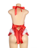YesX Plus Size Christmas Halter Neck Teddy 5