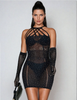 YesX Sparkle Rhinestone Fishnet Dress 2