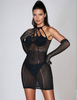 YesX Sparkle Rhinestone Fishnet Dress 3