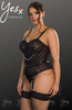  YesX Plus Size Patterned Bodysuit with Chain Detail3