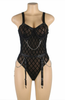  YesX Plus Size Patterned Bodysuit with Chain Detail10