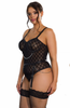  YesX Plus Size Patterned Bodysuit with Chain Detail8