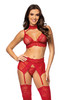 Beauty Night Velvet Sin Lingerie Set Cherry Red BN6762 product image 3