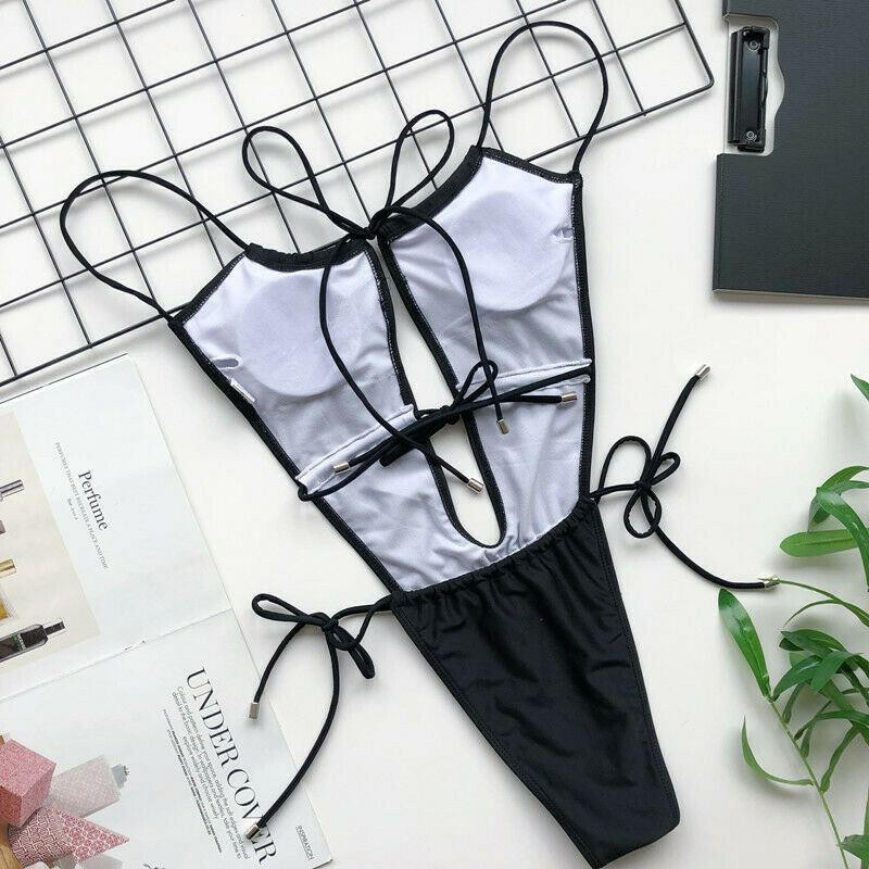 Deep VNeck One Piece Swimsuit Jean Lesley