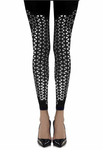 Zohara Tights Beat Goes On Black Print Footless Tights -1