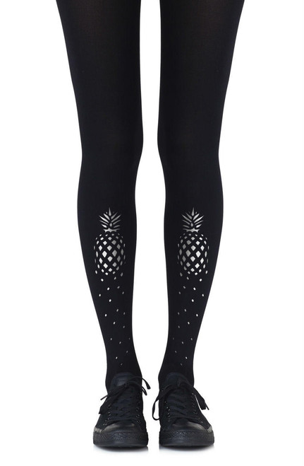 Zohara If You Like PiÃƒÂ±a Coladas Silver Print Tights -1