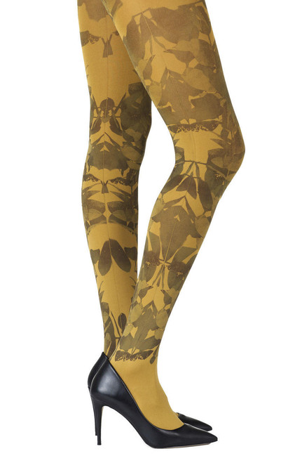 Zohara Donâ€™t Leave Me Mustard Tights -1