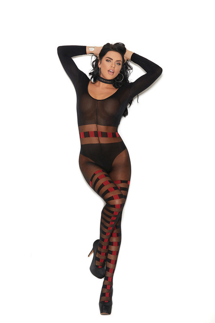 Elegant Moments Sheer Bodystocking Long Sleeve