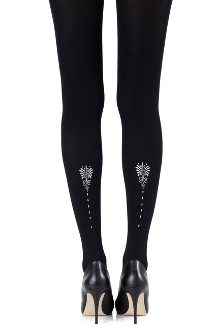 ZOHARA FEATHER Dark Blue Printed Tights – PRET-A-BEAUTE