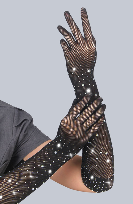 YesX Sparkly Fishnet Gloves 1