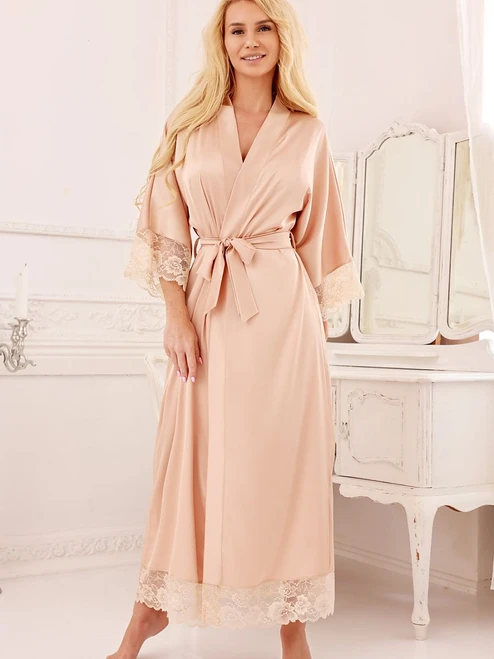 Long bathrobe Kalimo - Beige 1