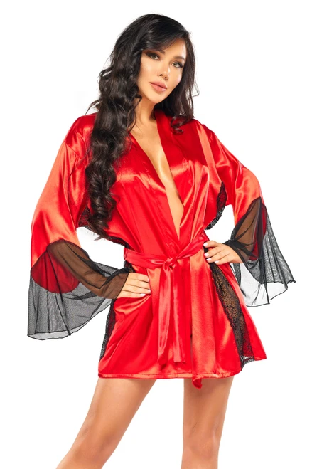 Beauty Night Sara Satin Robe Red BN6667 product image 1