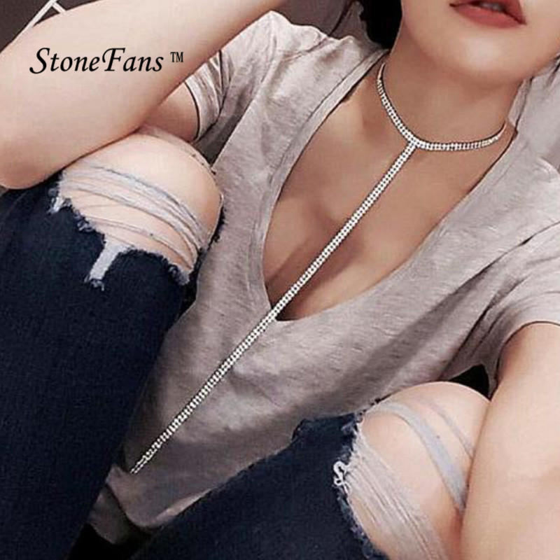 StoneFans 1 Layer Sexy Chokers Tassel Simple Crystal Rhinestone Choker  Necklace For Women Statement Luxury Collares Jewelry - Jean Lesley